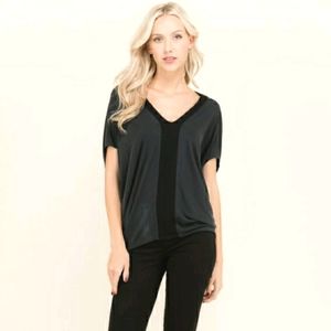New COA Dark Ash V-neck Dolman Short Sleeves Relaxed Top